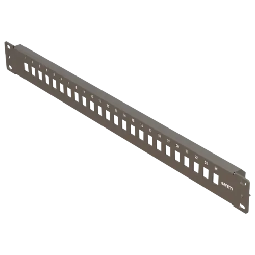 19-1u-fp3-24-simplex-front-panel-frame-for-fiber-adapters-empty-black-mio-series-samm-teknoloji-16151-14-B 19” 1U, FP3 24 Simplex, Front Panel Frame for Fiber Adapters, Empty, Black