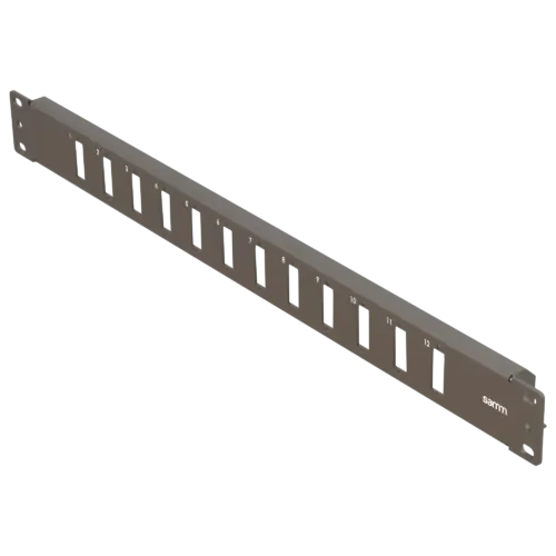 19-1u-fp4-12-duplex-front-panel-frame-for-fiber-adapters-empty-black-mio-series-samm-teknoloji-16152-14-B 19” 1U, FP4 12 Duplex, Front Panel Frame for Fiber Adapters, Empty, Black