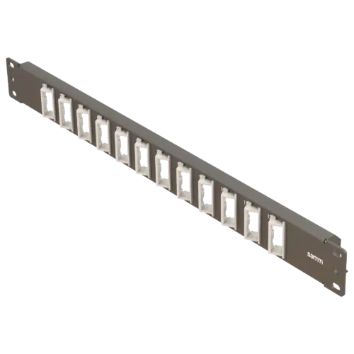 19-1u-fp7-12-angled-duplex-front-panel-frame-for-fiber-adapters-empty-black-mio-series-samm-teknoloji-16155-14-B 19” 1U, FP7 12 Angled Duplex , Front Panel Frame for Fiber Adapters, Empty, Black