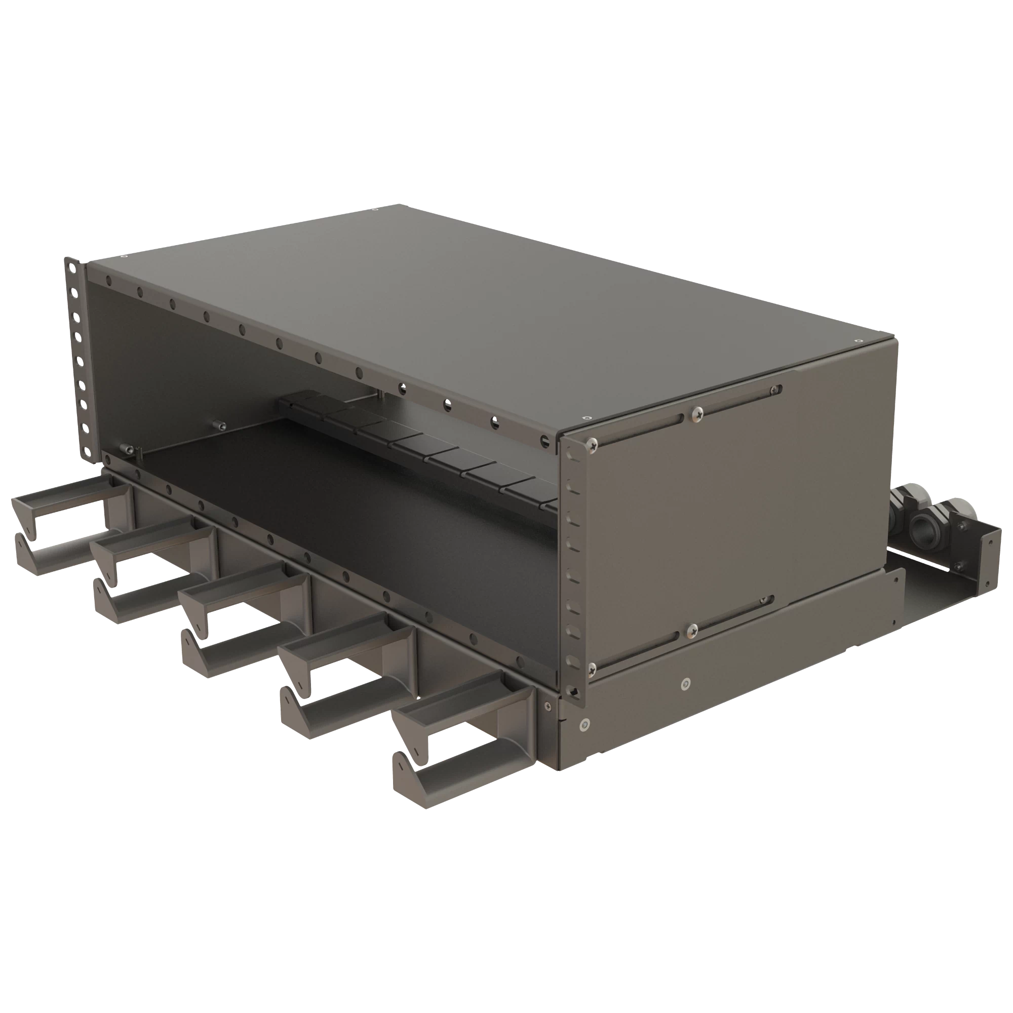 4U Sub-rack Panel with Over-length Management Shelf | 12 Modules ...