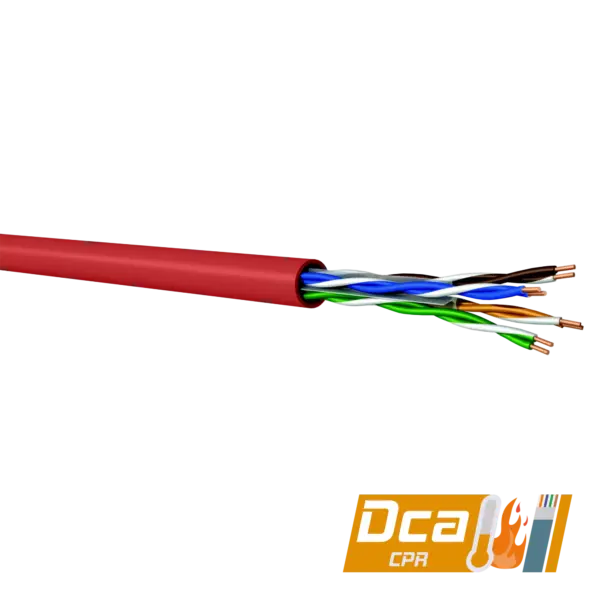 CAT6 U/UTP Data Kablosu | 400 MHz | LSZH-Dca | 500m | Kırmızı