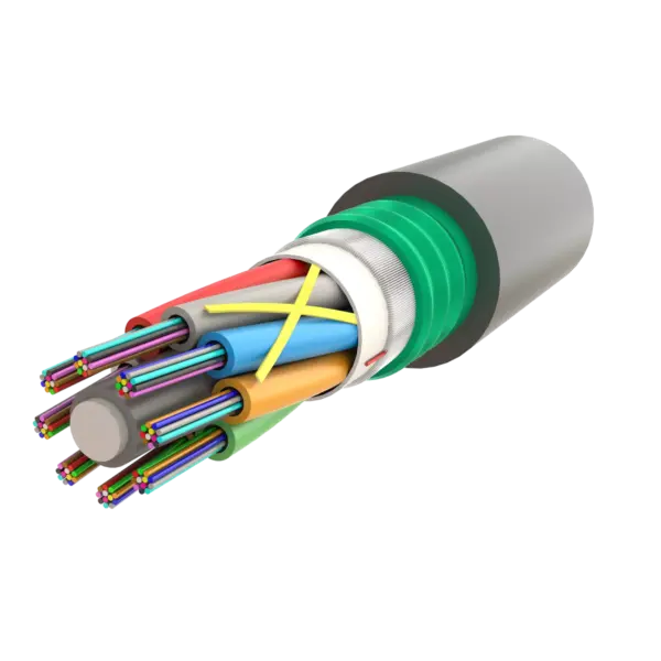 Çelik Zırhlı Çok Tüplü Fiber Optik Kablo | Gel-Filled Dry Core | AT-D1Q(ZN-GY)(SR)2Y | 96F