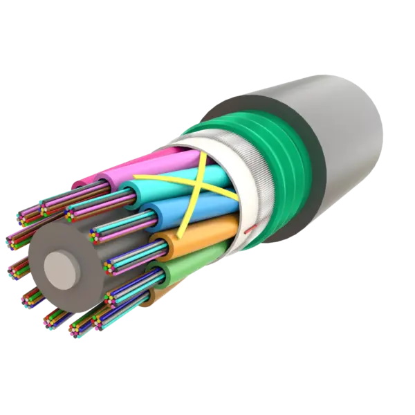 Çelik Zırhlı Çok Tüplü Fiber Optik Kablo | Gel-Filled Dry Core | AT-D1Q(ZN-GY)(SR)2Y | Up to 144F