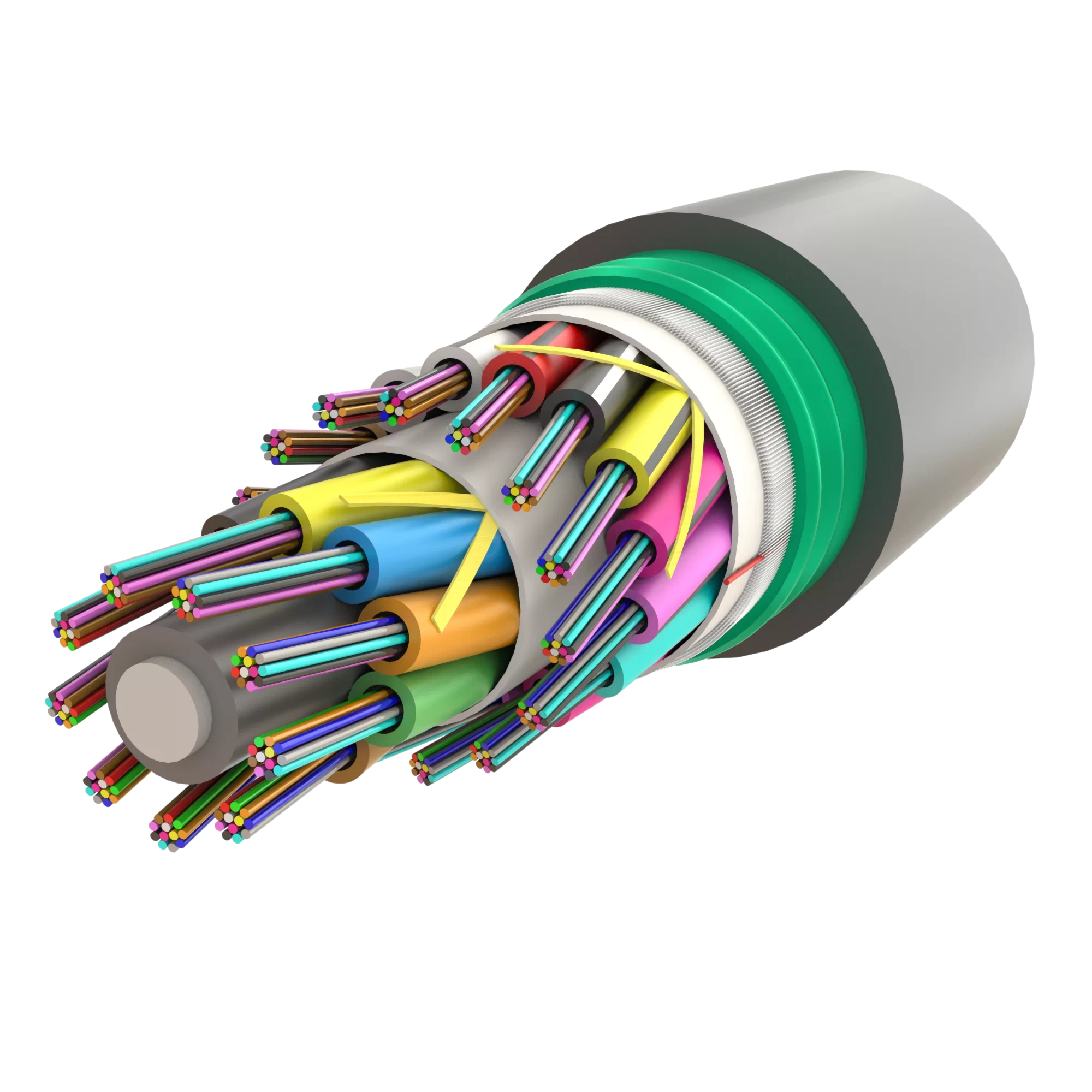 Corrugated Steel-Armoured Multi Loose Tube Fiber Optic Cable | Gel ...