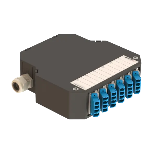 DIN Rail Termination Box | 6 LC Quad Angled | DP1