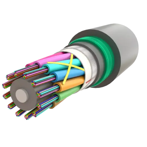 Double Jacketed Steel Armoured Multi Loose Tube Fiber Optic Cable | Gel-Filled Dry Core | AT-D1Q(ZN-GY)2Y(SR)2Y | Up to 144F