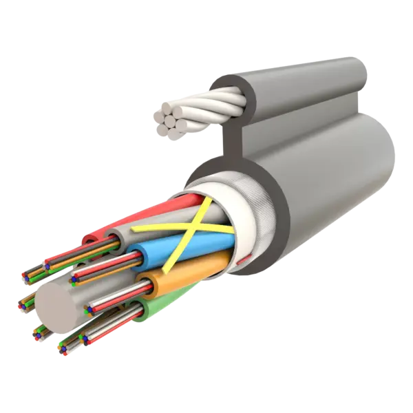 Fig-8 Askı Telli Gel-Filled Dry Core Non-Armoured Çok Tüplü Single Jacket Cable 96F - AT-D1Q(ZN-GY)2YT - 11.2x18.7mm