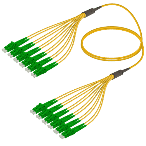 LC/APC-LC/APC | 12 Fiber Fanout | Single Mode G657.A2 | 3.0/1.8mm
