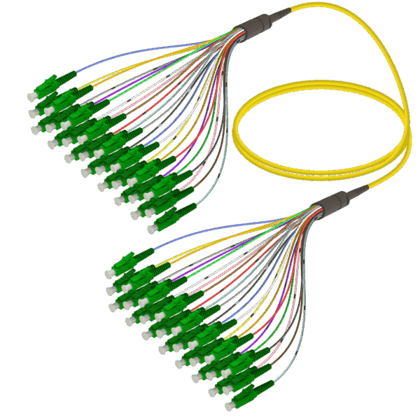 LC/APC-LC/APC | 24 Fiber Fanout | Single Mode G657.A2 | 3.0/0.9mm