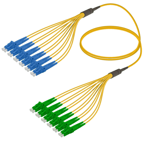 LC/UPC-LC/APC | 12 Fiber Fanout | Single Mode G657.A2 | 3.0/1.8mm