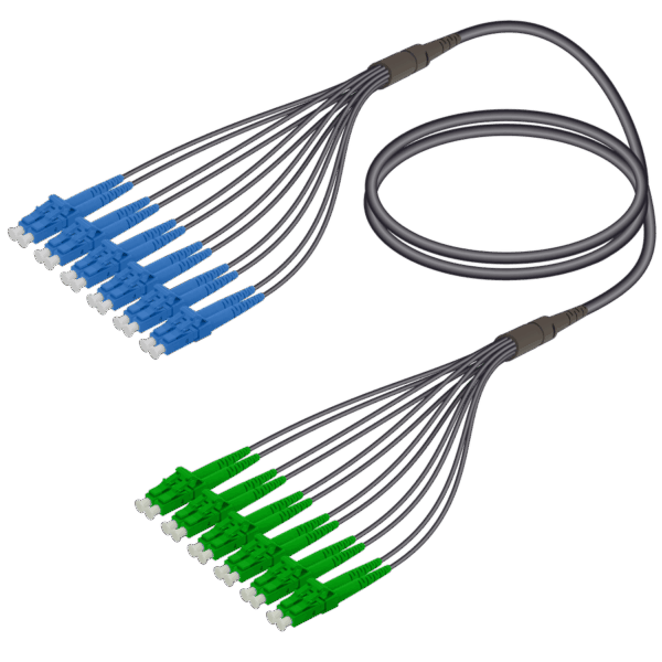 LC/UPC-LC/APC | 12 Fiber Universal Fanout | Single Mode G657.A2 | 4.8/1.8mm