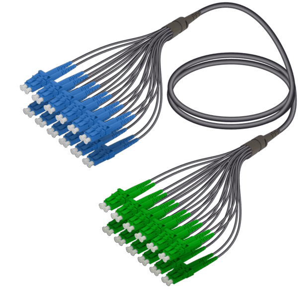 LC/UPC-LC/APC | 24 Fiber Universal Fanout | Single Mode G657.A2 | 4.8/1.8mm