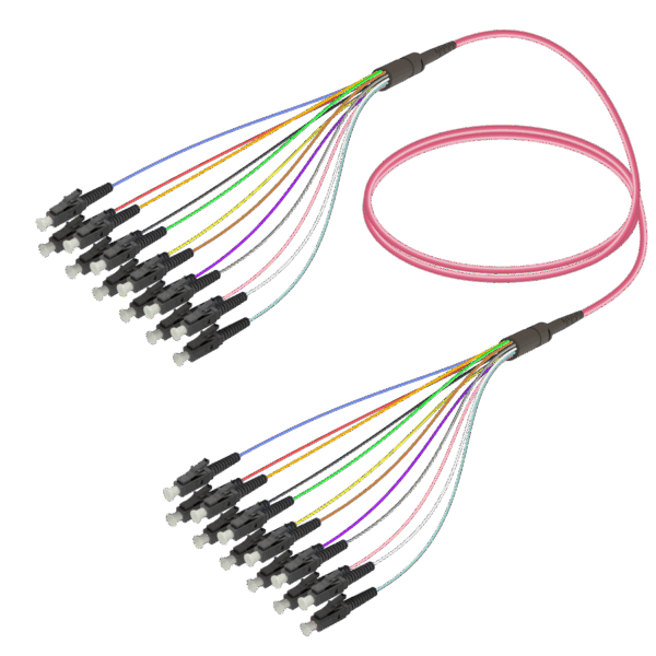 LC/UPC-LC/UPC | 12 Fiber Fanout | Multi Mode G651.OM4 | 3.0/0.9mm
