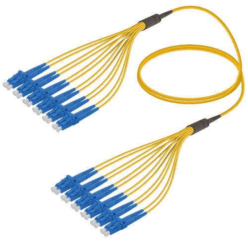 LC/UPC-LC/UPC | 12 Fiber Fanout | Single Mode G657.A2 | 3.0/1.8mm
