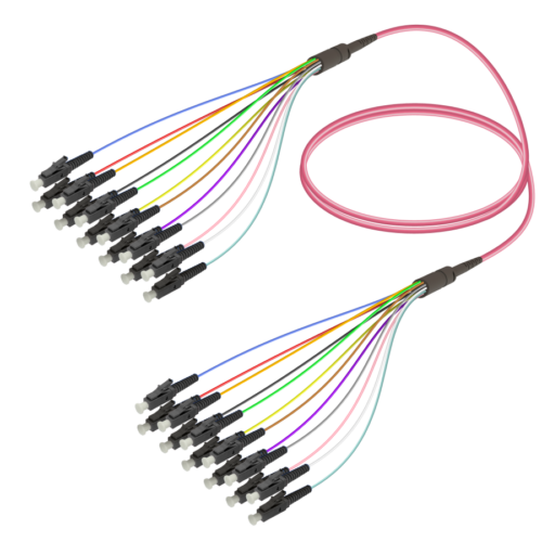 LC/UPC-LC/UPC | 12 Fibers Fanout | Multi Mode G651.OM4 | 3.0/0.9mm