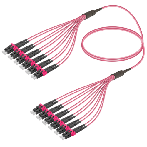 LC/UPC-LC/UPC | 12 Fibers Fanout | Multi Mode G651.OM4 | 3.0/1.8mm