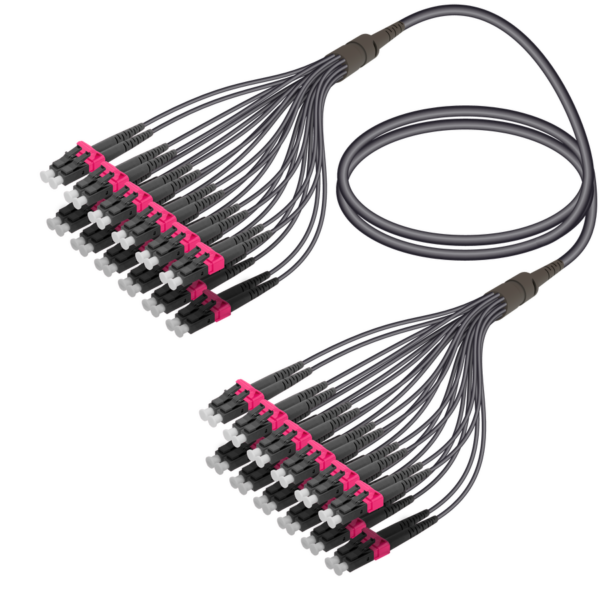 LC/UPC-LC/UPC | 24 Fibers Universal Fanout | Multi Mode G651.OM4 | 4.8/1.8mm