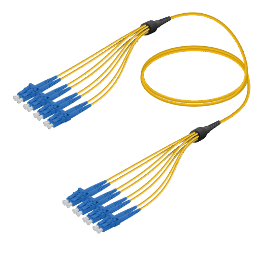 LC/UPC-LC/UPC | 8 Fiber Fanout | Single Mode G657.A2 | 3.0/1.8mm