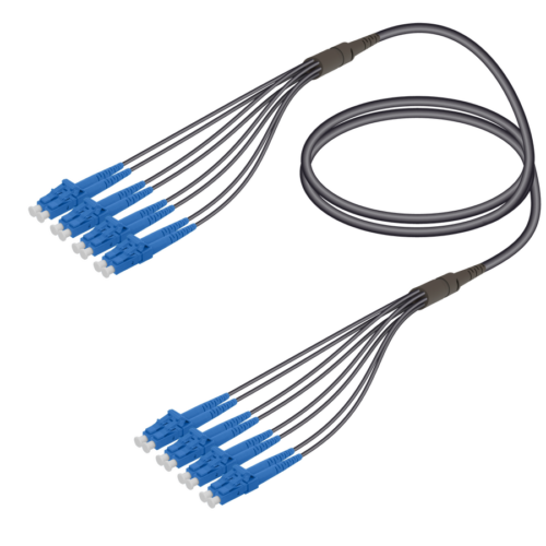 LC/UPC-LC/UPC | 8 Fibers Universal Fanout | Single Mode G657.A2 | 4.8/1.8mm