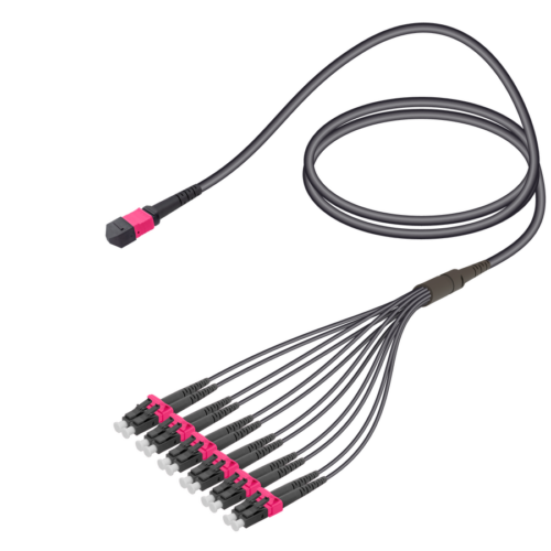 Male MTP Elite to LC/UPC Universal Fanout | Base-12 | Multi Mode G651.OM4 | 4.8/1.8mm