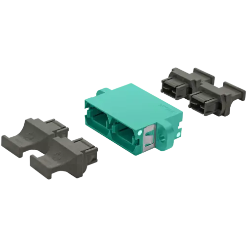 mtp-duplex-adapter-w-flange-opposed-keys-4-dust-plugs-adapters-us-conec-5128-11-B MTP Duplex Adapter | w/ Flange | Opposed Keys | 4 Dust Plugs US Conec (14992, 14995, 15000)
