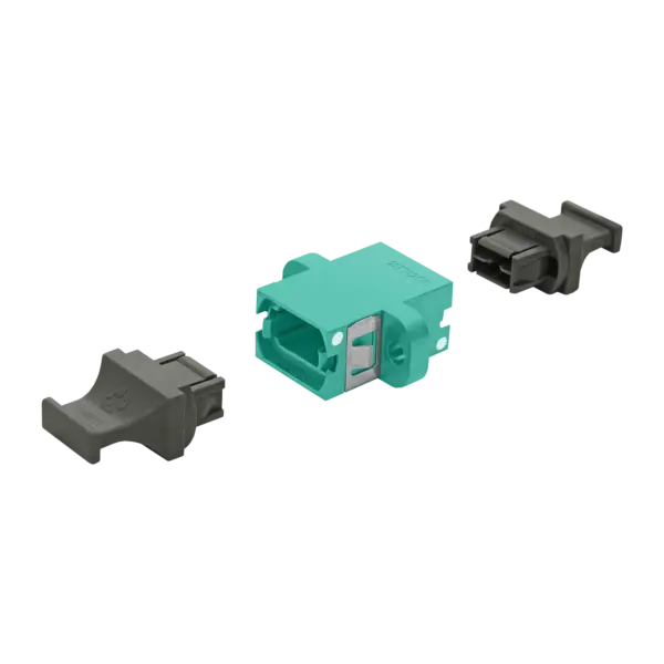 mtp-simplex-adapter-w-flange-opposed-keys-2-dust-plugs-adapters-us-conec-5122-11-B MTP Simplex Adapter | w/ Flange | Opposed Keys | 2 Dust Plugs US Conec (12216, 12219, 13773)