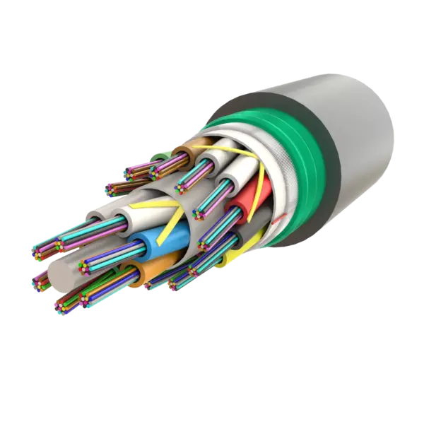 Oluklu Çelik Zırhlı Çoklu Loose Tube Fiber Optik Kablo | Jel Dolgulu | UT-D1Q(ZN-GY)(SR)H | 216F’ye kadar | Universal