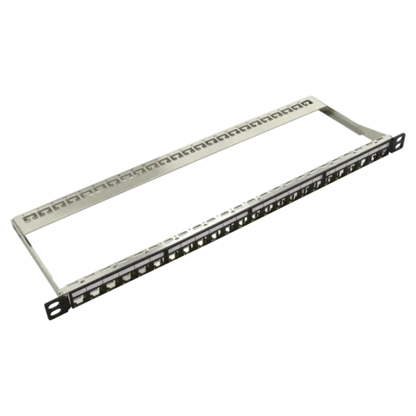 panel-05u-shld-unl-str-24p-bakir-patch-panel-4780-18-B Boş Modüler Düz HD Patch Panel | 0.5U CAT-6A | 24 Port