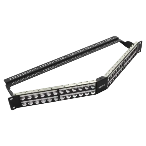 Empty Modular Angled HD Patch Panel | 1U CAT-6A | 48 Ports