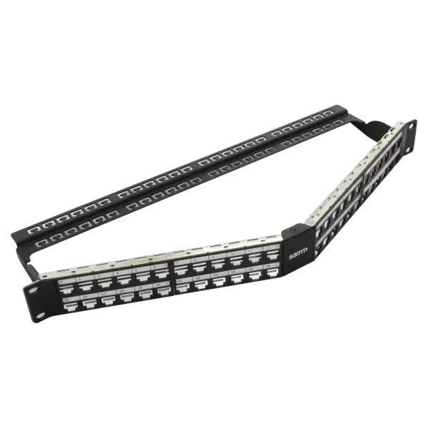 Boş Modüler Açılı HD Patch Panel | 1U CAT-6A | 48 Port
