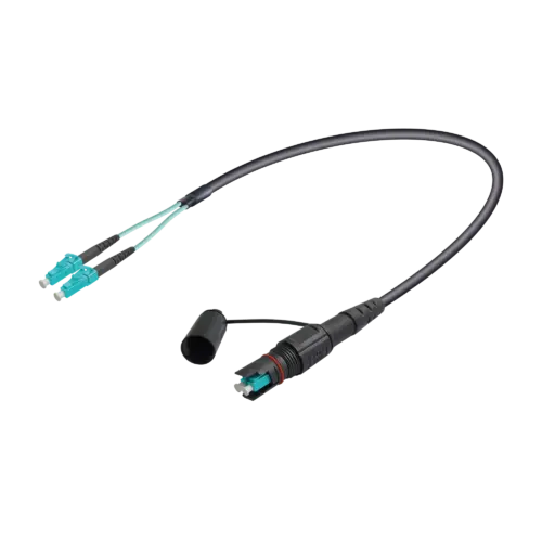 QCS Zorlu Ortam Multi-mode OM3 Fiber Kablo Uygulaması | QCS-Erkek to LC-Duplex