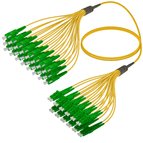 SC/APC-LC/APC | 24 Fiber Fanout | Single Mode G657.A2 | 3.0/1.8mm