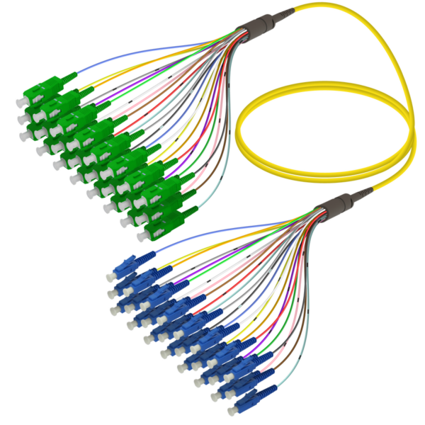 SC/APC-LC/UPC | 24 Fibers Fanout | Single Mode G657.A2 | 3.0/0.9mm