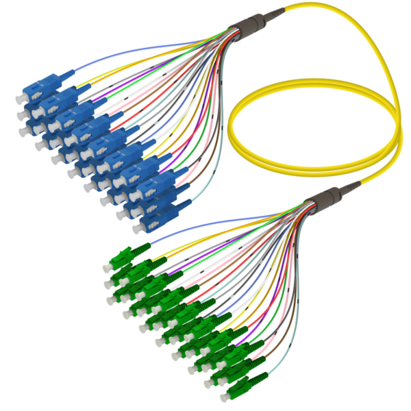 SC/UPC-LC/APC | 24 Fibers Fanout | Single Mode G657.A2 | 3.0/0.9mm