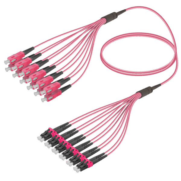 SC/UPC-LC/UPC | 12 Fiber Fanout | Multi Mode G651.OM4 | 3.0/1.8mm