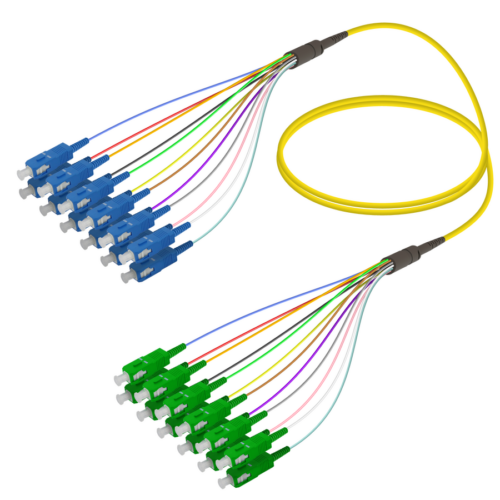 SC/UPC-SC/APC | 12 Fibers Fanout | Single Mode G657.A2 | 3.0/0.9mm