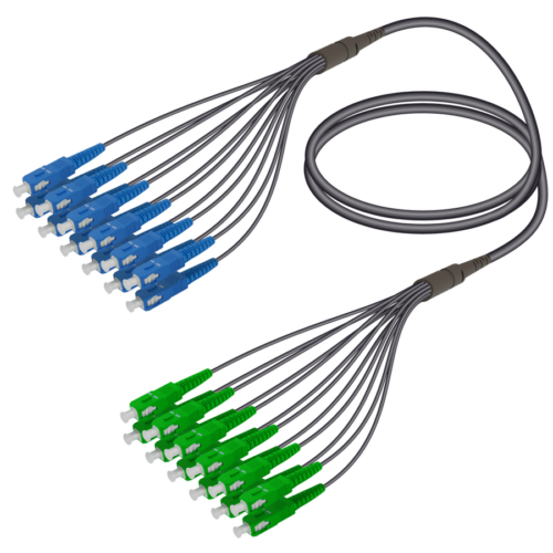 SC/UPC-SC/APC | 12 Fibers Universal Fanout | Single Mode G657.A2 | 4.8/1.8mm