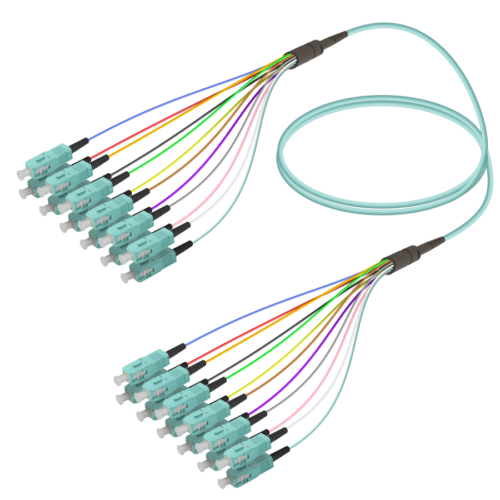 SC/UPC-SC/UPC | 12 Fibers Fanout | Multi Mode G651.OM3 | 3.0/0.9mm