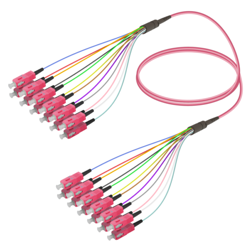 SC/UPC-SC/UPC | 12 Fibers Fanout | Multi Mode G651.OM4 | 3.0/0.9mm