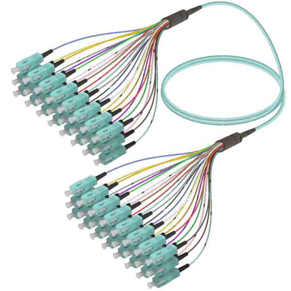 SC/UPC-SC/UPC | 24 Fiber Fanout | Multi Mode G651.OM3 | 3.0/0.9mm