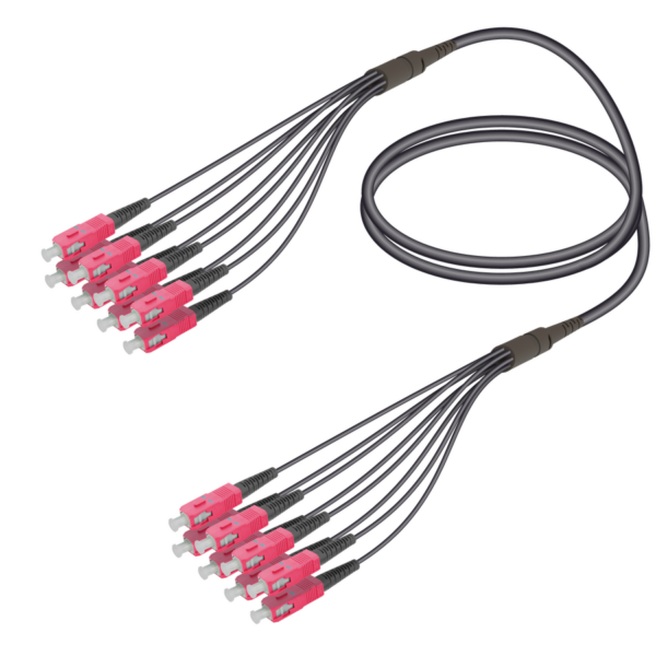 SC/UPC-SC/UPC | 8 Fibers Universal Fanout | Multi Mode G651.OM4 | 4.8/1.8mm