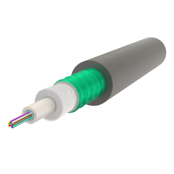 Steel-Armoured Central Loose Tube Fiber Optic Cable | Gel-Free | U-B1Q(ZN-GY)(SR)H | Up to 24F | Universal