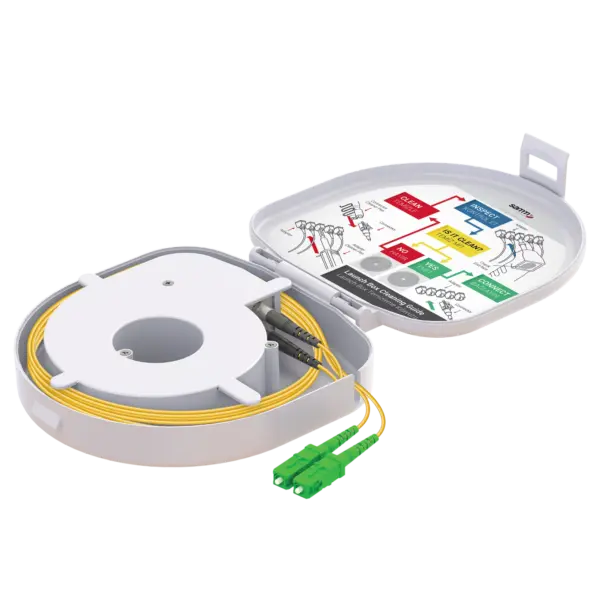 Through Type Fiber Optic OTDR Launch Box | Single Mode G657.A2 | SC APC/SC APC | 1000 meters
