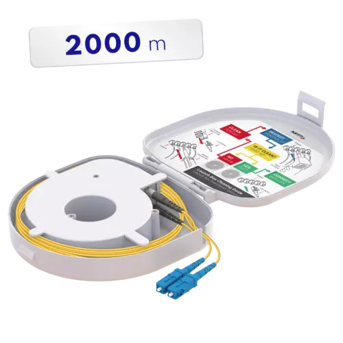 Through Type Fiber Optic OTDR Launch Box | Single Mode G657.A2 | SC UPC/SC UPC | 2000 meters