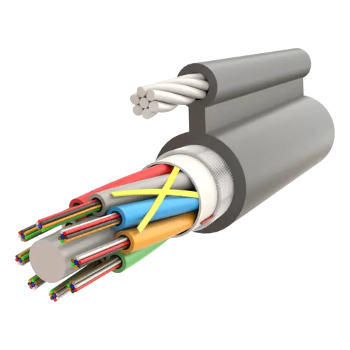 Fig-8 Steel Messenger Gel-Filled Dry Core Non-Armoured Multi Loose Tube Single Jacket Cable 96F - AT-D1Q(ZN-GY)2YT - 11.2x18.7mm