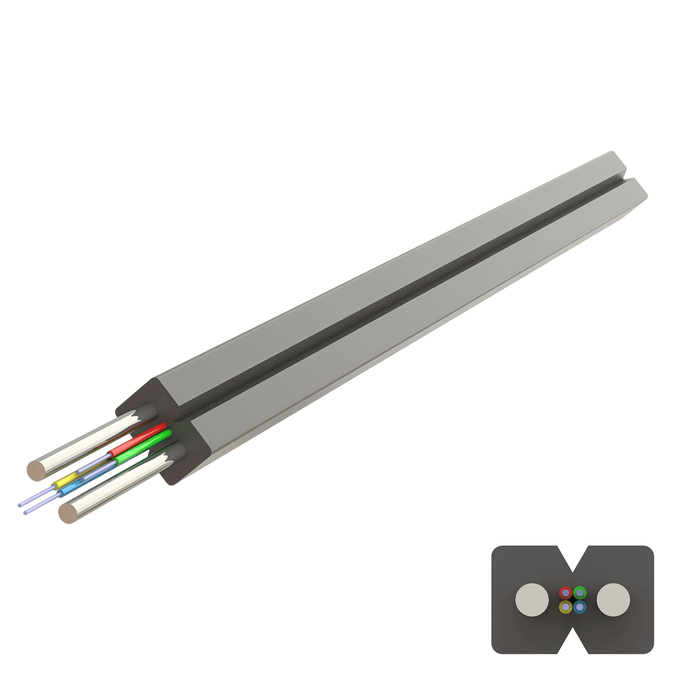 Flat Steel Drop Cable 2.0x3.0mm | U-N(ZM)H | Up to 4F | 1000 meters ...